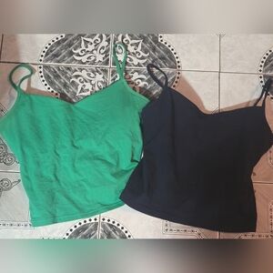 Set Of Two Victoria Secret Padded Crop Bra Tanks L Plus Bonus